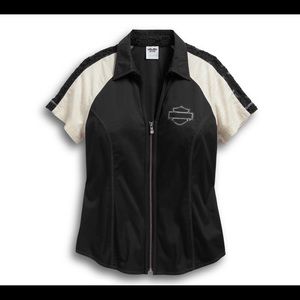 NWT H-D - Women's Lace Zip-Front Shirt Size L